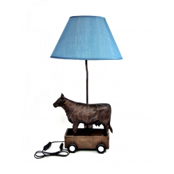 Lampa dekoracyjna z abażurem - krowa